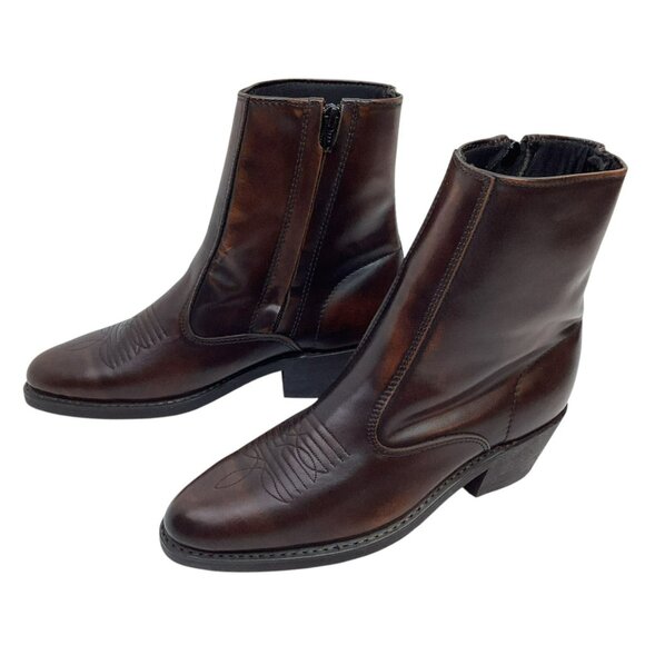 Laredo Fletcher Mens 7EW Western Side Zip Leather Ankle Boots - Picture 1 of 11